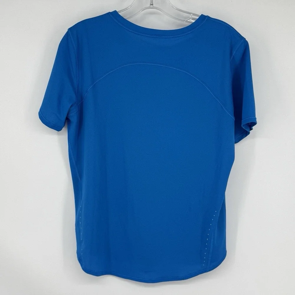 Lululemon Women's High Neck Run Train Tee Blue Size 6 Swiftly Workout Active Top